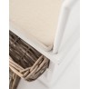 ova Solo Halifax Hallway Wardrobe Bench with Cushion and 2 Rattan Baskets - Closeup Angle