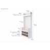 ova Solo Halifax Hallway Wardrobe Bench with Cushion and 2 Rattan Baskets - Dimension