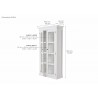 Nova Solo HALIFAX Double Glass Door Armoire or Vitrine with 8 shelves