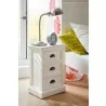 Nova Solo HALIFAX White Mahogany Nightstand with 3 Drawers - Nova Solo HALIFAX White Mahogany Nightstand with 3 Drawers
