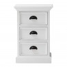 Nova Solo HALIFAX White Mahogany Nightstand with 3 Drawers