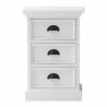 Nova Solo HALIFAX White Mahogany Nightstand with 3 Drawers - Nova Solo HALIFAX White Mahogany Nightstand with 3 Drawers