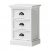 Nova Solo HALIFAX White Mahogany Nightstand with 3 Drawers