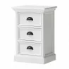 Nova Solo HALIFAX White Mahogany Nightstand with 3 Drawers - Nova Solo HALIFAX White Mahogany Nightstand with 3 Drawers