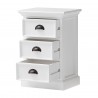 Nova Solo HALIFAX White Mahogany Nightstand with 3 Drawers