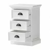 Nova Solo HALIFAX White Mahogany Nightstand with 3 Drawers - Nova Solo HALIFAX White Mahogany Nightstand with 3 Drawers