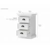 Nova Solo HALIFAX White Mahogany Nightstand with 3 Drawers - Nova Solo HALIFAX White Mahogany Nightstand with 3 Drawers