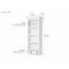 Nova Solo Halifax Bookcase with 1 Drawer - Dimension