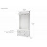 Provence Hall Tree And Wardrobe Bench - Dimension