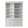 Nova Solo HALIFAX Twin Tower Hutch Bookcase w/ 10 open shelves & 2 double doors - Front  Angle