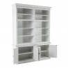 Nova Solo HALIFAX Twin Tower Hutch Bookcase w/ 10 open shelves & 2 double doors - Front  Angle
