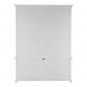 Nova Solo HALIFAX Twin Tower Hutch Bookcase w/ 10 open shelves & 2 double doors - Back  Angle