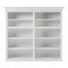 Nova Solo HALIFAX Twin Tower Hutch Bookcase w/ 10 open shelves & 2 double doors - Top Shelf Front  Angle