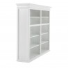 Nova Solo HALIFAX Twin Tower Hutch Bookcase w/ 10 open shelves & 2 double doors - Top Shelf Side  Angle