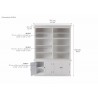 Nova Solo HALIFAX Twin Tower Hutch Bookcase w/ 10 open shelves & 2 double doors - Dimension