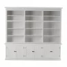 Nova Solo HALIFAX Triple Bay Hutch Bookcase - Front Angle - Nova Solo HALIFAX Triple Bay Hutch Bookcase - Front Angle