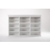 Nova Solo HALIFAX Triple Bay Hutch Bookcase - Top Shelf Front Angle
