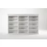 Nova Solo HALIFAX Triple Bay Hutch Bookcase - Top Shelf Front Angle - Nova Solo HALIFAX Triple Bay Hutch Bookcase - Top Shelf Front Angle
