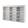 Nova Solo HALIFAX Triple Bay Hutch Bookcase - Top Shelf Front Angle