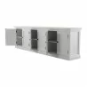 Nova Solo HALIFAX Triple Bay Hutch Bookcase - Bottom Shelf Front Angle - Nova Solo HALIFAX Triple Bay Hutch Bookcase - Bottom Shelf Front Angle