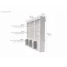 Nova Solo HALIFAX Triple Bay Hutch Bookcase - Dimension - Nova Solo HALIFAX Triple Bay Hutch Bookcase - Dimension