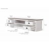 Halifax Accent TV Unit With 4 Drawers And 2 Open Shelves - Dimension