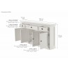 Nova Solo Halifax Buffet Console Table - Dimension