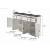 Nova Solo Halifax Contrast Buffet - Console Table - Dimension