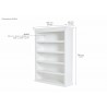 Nova Solo Halifax Bookcase with 5 Shelves - White - Dimension