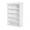 Nova Solo Halifax Bookcase with 5 Shelves - White - Front Side Angle