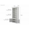 Nova Solo Halifax Single-Bay Hutch Cabinet - White - Dimension