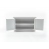 Nova Solo Halifax Single-Bay Hutch Cabinet - White - Bottom Shelf Front Angle