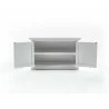 Nova Solo Halifax Single-Bay Hutch Cabinet - White - Bottom Shelf Front Angle - Nova Solo Halifax Single-Bay Hutch Cabinet - White - Bottom Shelf Front Angle