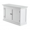 Nova Solo Halifax Single-Bay Hutch Cabinet - White - Bottom Shelf Front Angle
