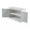 Nova Solo Halifax Single-Bay Hutch Cabinet - White - Bottom Shelf Front Angle