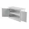 Nova Solo Halifax Single-Bay Hutch Cabinet - White - Bottom Shelf Front Angle - Nova Solo Halifax Single-Bay Hutch Cabinet - White - Bottom Shelf Front Angle