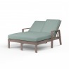 Laguna Double Chaise Lounge in Cast Mist, No Welt - Front Side Angle
