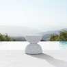 Azzurro Living Cabo Side Table With Natural Aluminum Frame And Beach White And All-Weather Wicker - Lifestyle