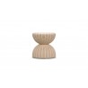 Azzurro Living Cabo Side Table With Natural Aluminum Frame And Almond And All-Weather Wicker - Front