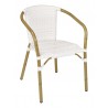 Aluminum Arm Chair W/ PVC Strap Back - CAPTIVA ARMCHAIR - White