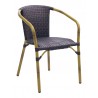 Hand Painted Aluminum Arm Chair W/ PE Weave And Binding Back And Seat - CAFE A - Safari
