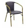 Hand Painted Aluminum Arm Chair W/ PE Weave And Binding Back And Seat - CAFE A - Safari - Hand Painted Aluminum Arm Chair W/ PE Weave And Binding Back And Seat - CAFE A - Safari