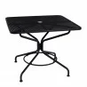 Woodard Café Series Textured Black + Plus 36" Square Dining/Umbrella Table - Woodard Café Series Textured Black + Plus 36" Square Dining/Umbrella Table