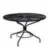 Woodard Café Series Textured Black Contract+ 48" Round Mesh Top Umbrella Table - Woodard Café Series Textured Black Contract+ 48" Round Mesh Top Umbrella Table