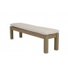 Coastal Teak Dining Bench in Canvas Canvas, No Welt - Front Side Angle