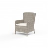Manhattan Dining Chair in Linen Canvas w/ Self Welt - Front Side Angle