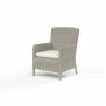 Manhattan Dining Chair in Linen Canvas w/ Self Welt - Front Side Angle - Manhattan Dining Chair in Linen Canvas w/ Self Welt - Front Side Angle