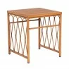 Woodard Cane Side Table with Slatted Top - Angled - Woodard Cane Side Table with Slatted Top - Angled