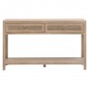 Essentials For Living Cane 2-Drawer Entry Console - Smoke Gray Oak, Smoke Gray Cane - Front Angle