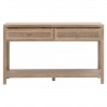 Essentials For Living Cane 2-Drawer Entry Console - Smoke Gray Oak, Smoke Gray Cane - Front Opened  Angle